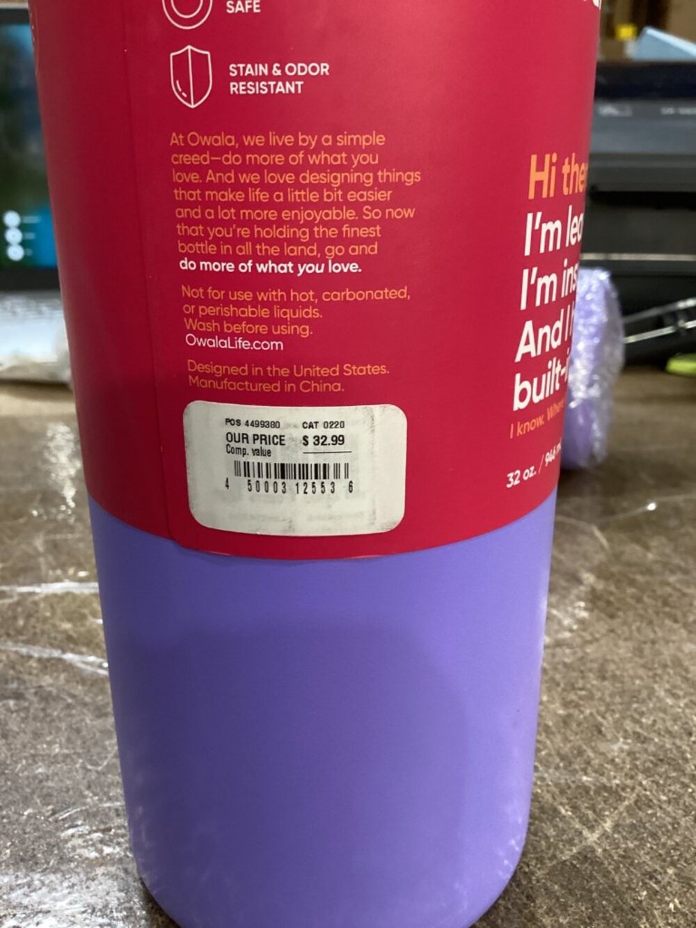 Owala FreeSip Stainless Steel Water Bottle 32 oz - Picture 4 of 6